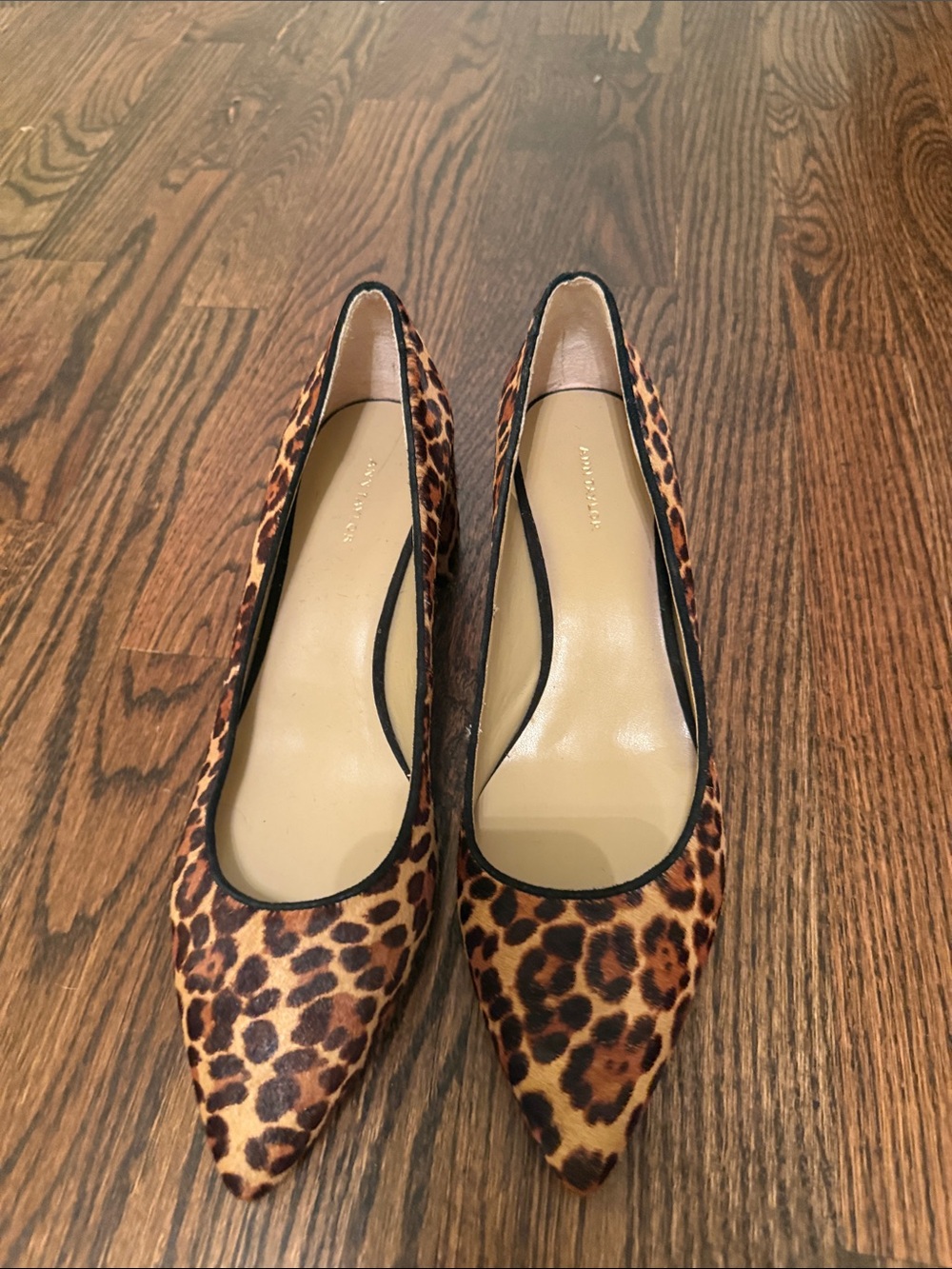 Ann Taylor Leopard Print Pointed Pumps - Brown & Black